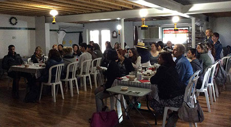 Image of Students enjoying dinner at an Amish Family's Private Home.